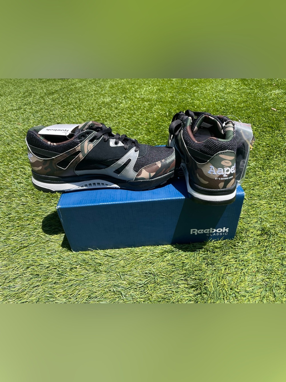 Reebok Ventilator x AAPE Size 9.5 Black Camo sneakers